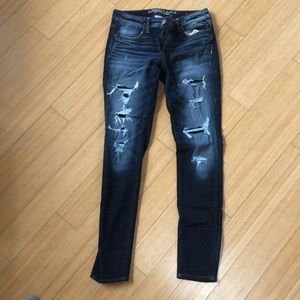 Super stretch ripped skinny jeans, size 6